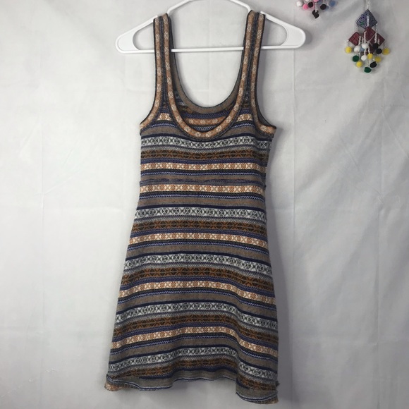FP fair isle stripe wool blend sweater mini dress - Picture 4 of 9